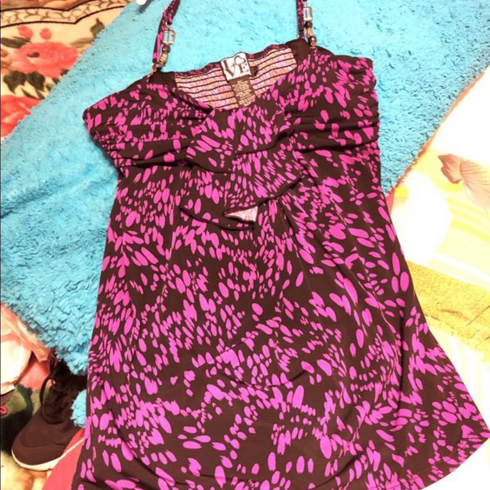Purple and black top
